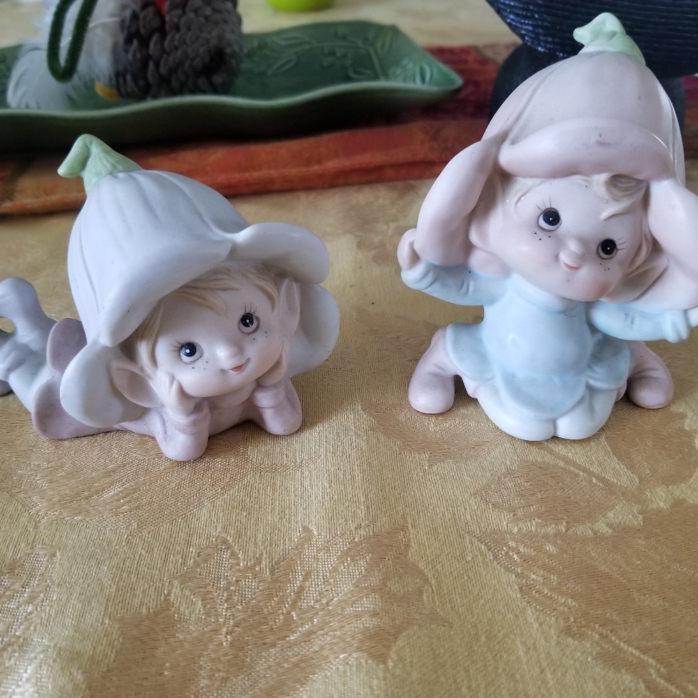 Homco Elf Pixies set of 2